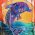 dauphin multicolore sur papier encres acryliques, aquarelle et crayons liliflore 2017