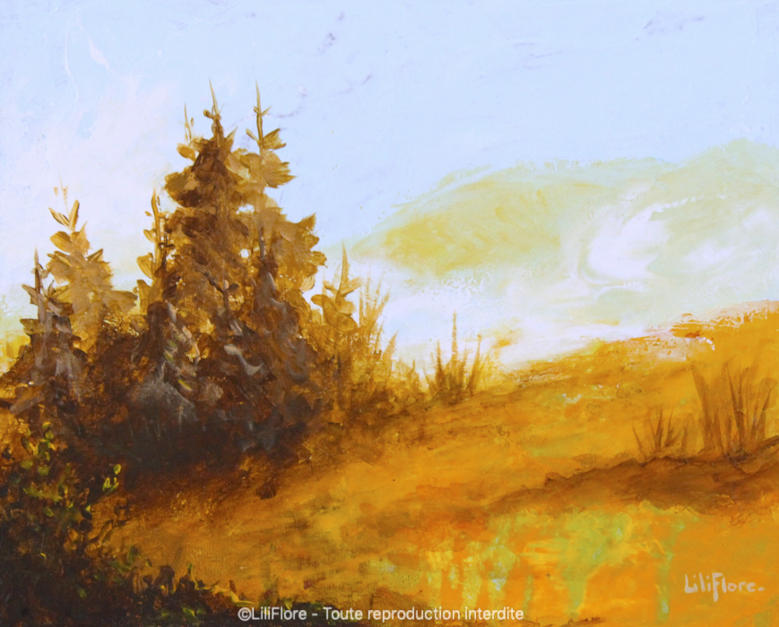 Le chemin - Acrylique sur toile -8x10 pouces - disponible - LiliFlore - peinture acrylique contemporaine