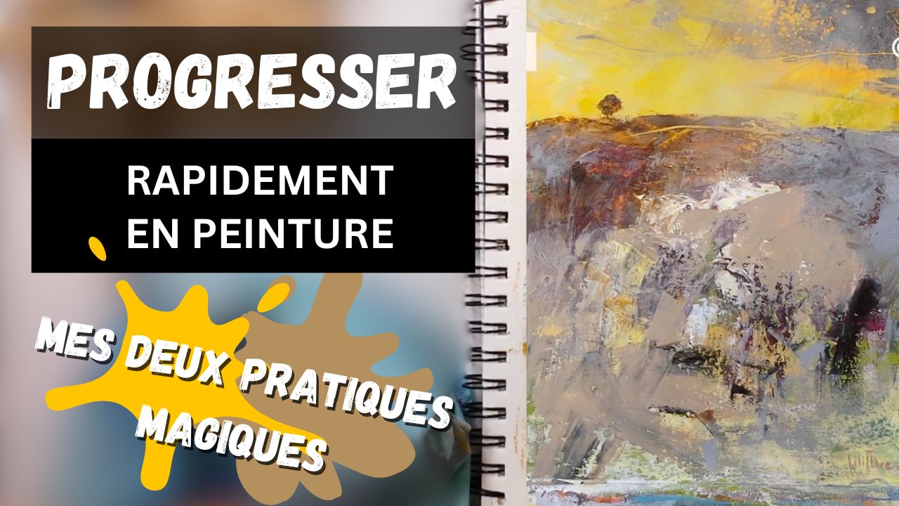 Carnet de peinture acrylique utilisé par LiliFlore pour pratiquer et progresser en peinture